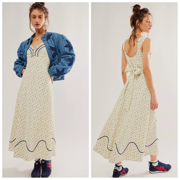 Free People Sweet Hearts Midi Dress XS NWT - Picture 2 of 16